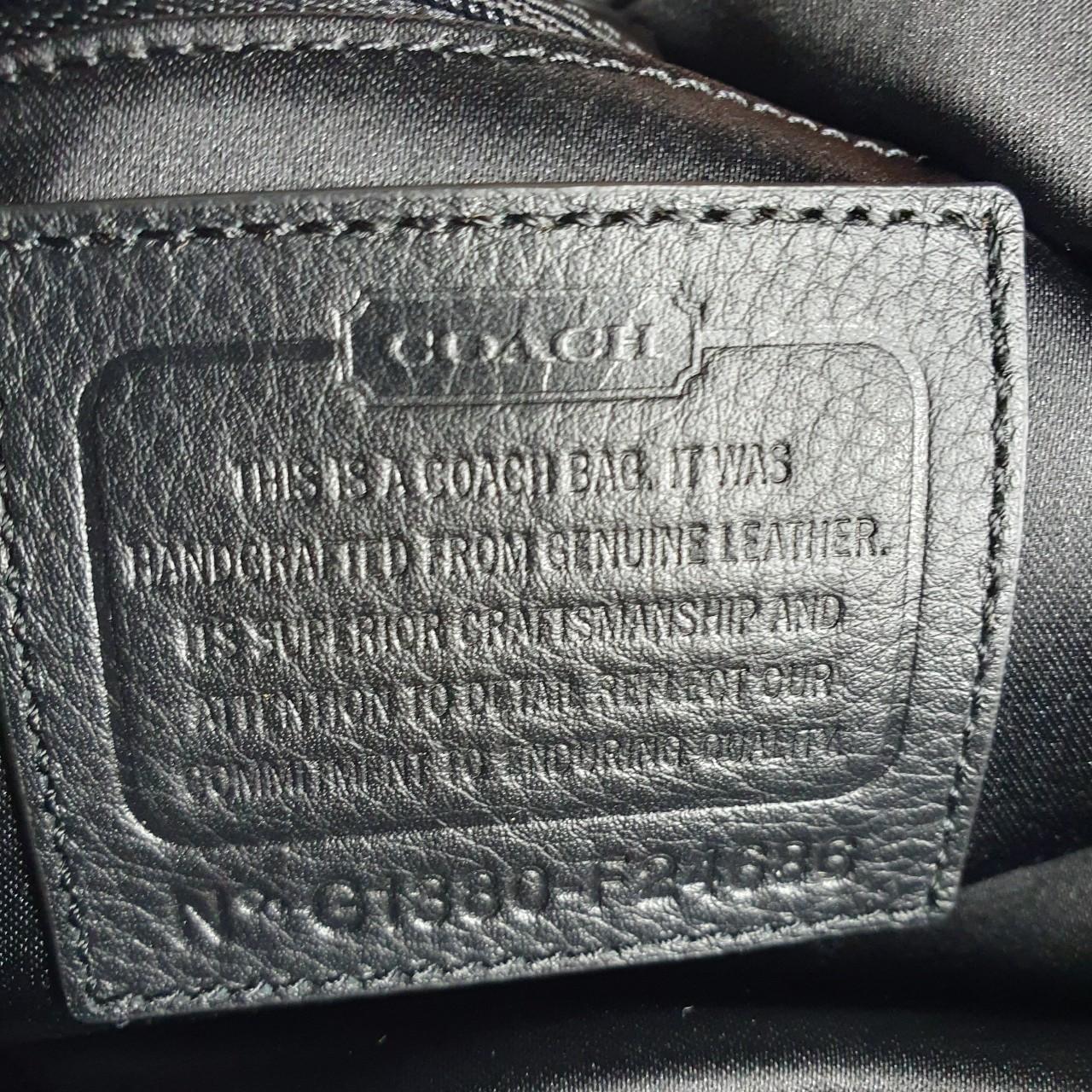 Authentic Black Coach leather hobo bag F24686 with silver hardware