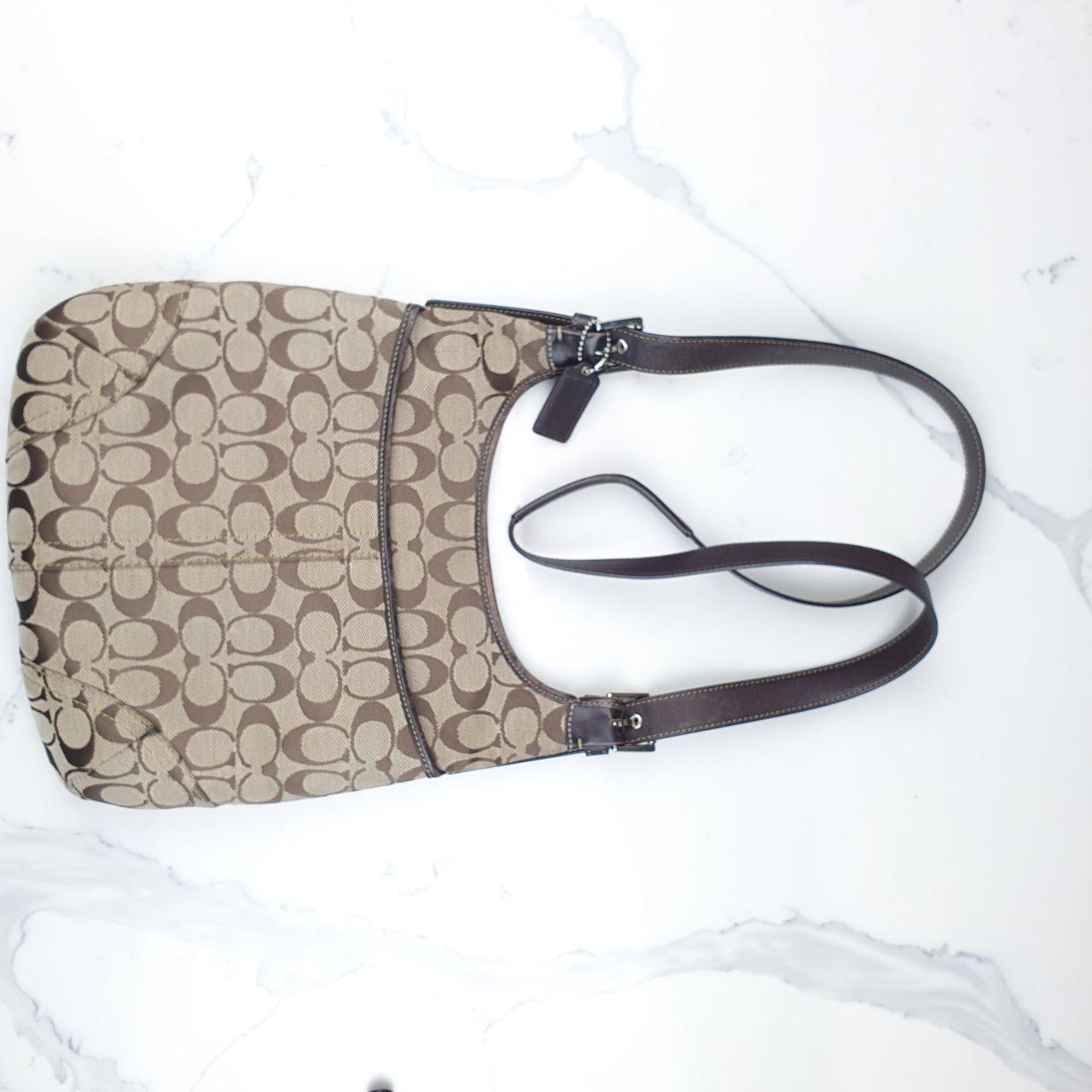 Coach Signature Canvas Shoulder Bag in Brown