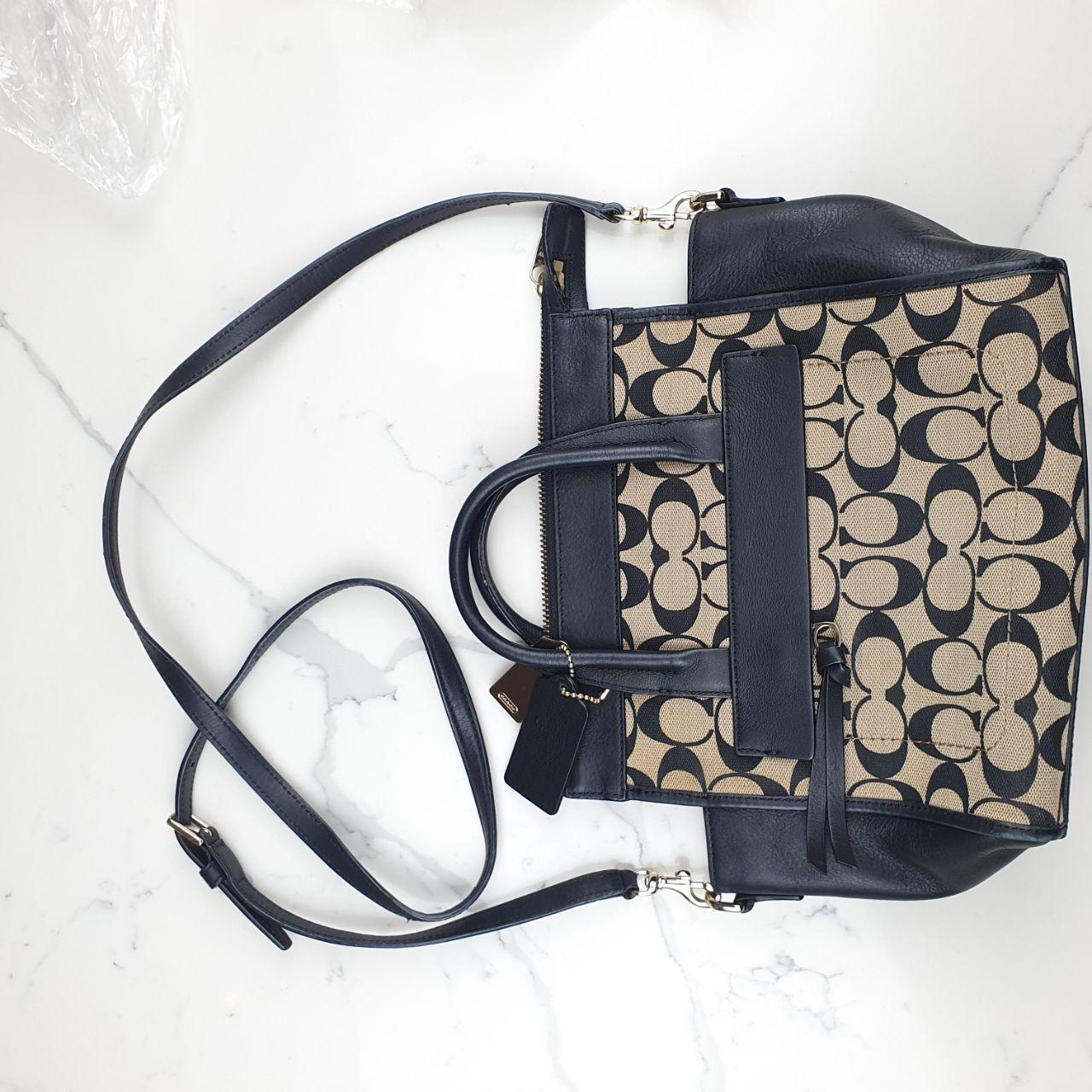 Coach Signature Canvas and Leather Satchel Bag
