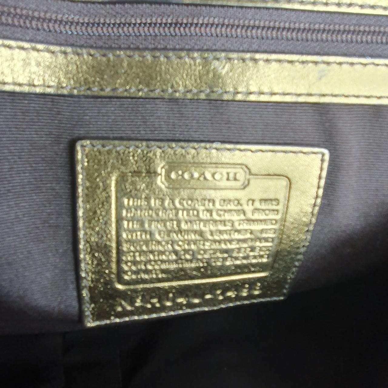 Authentic Coach brown and gold handbag