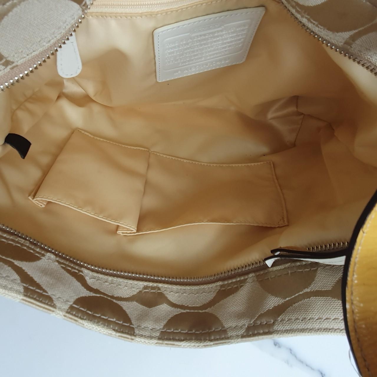 Authentic Coach yellow & tan hobo shoulder bag