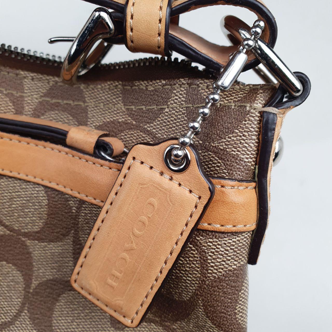 Coach Signature Canvas and Leather Adjustable Shoulder Bag