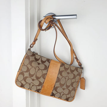 Coach Signature Canvas and Leather Small Shoulder Bag