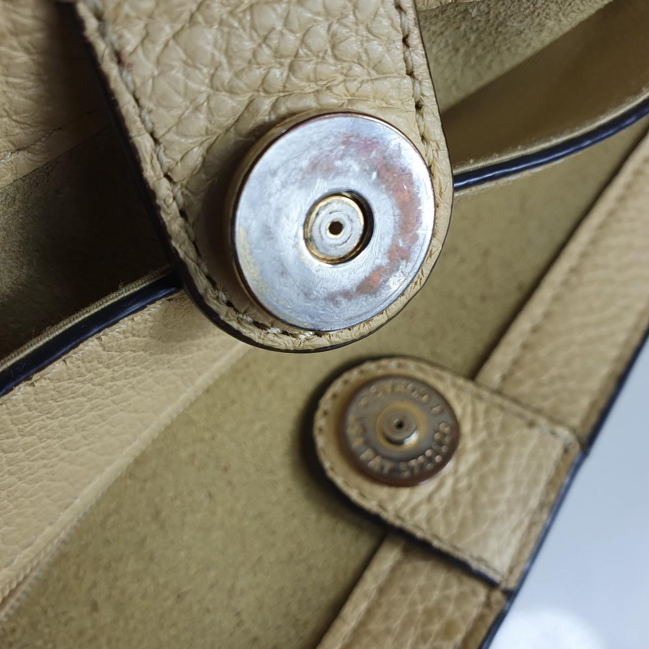 Authentic Coach white leather tote bag with gold logo