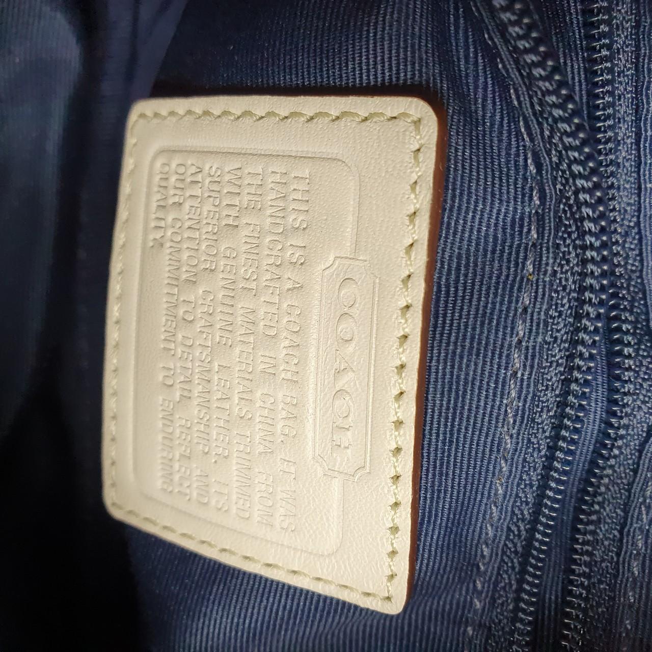 Authentic Coach navy and white belt bag
