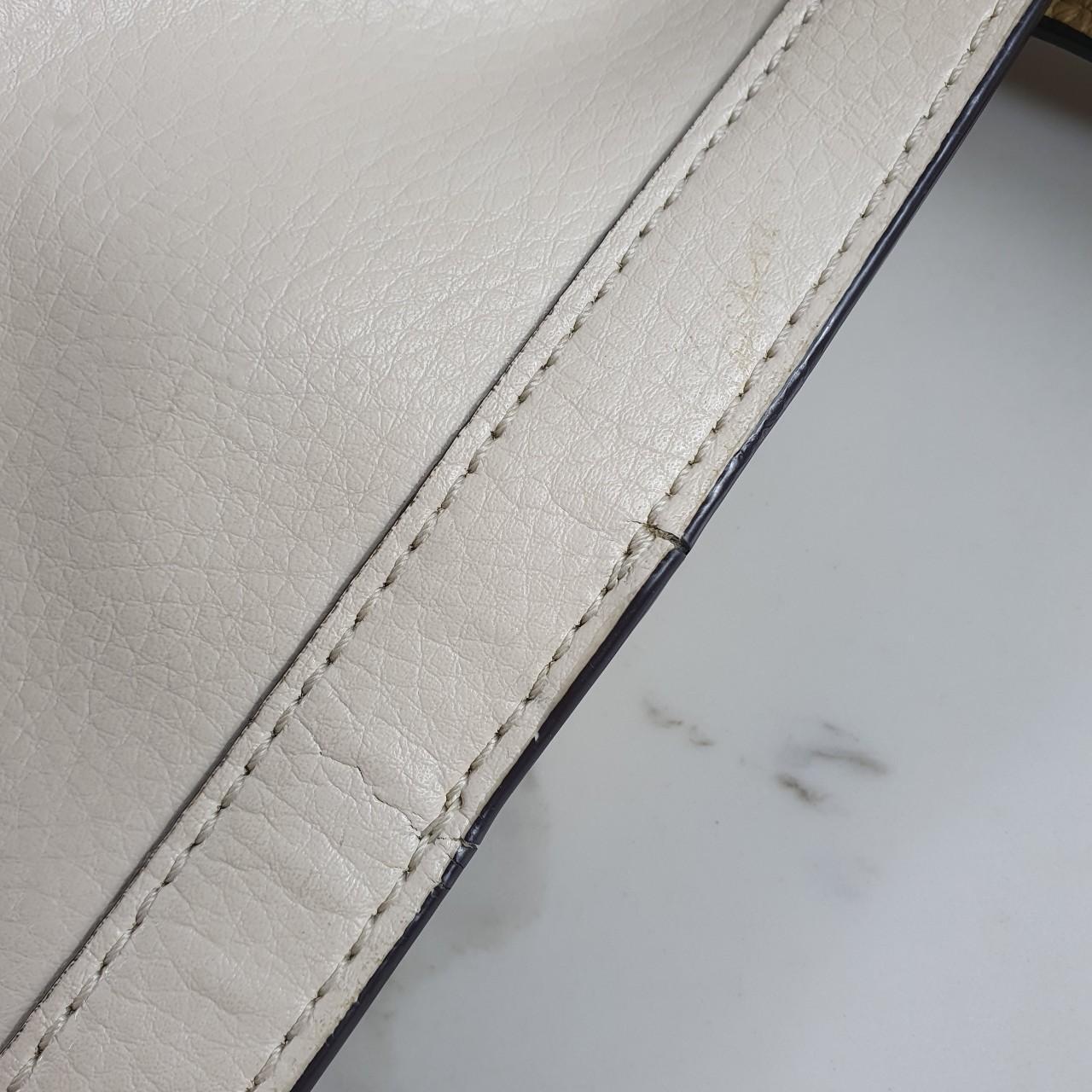 Authentic Coach white leather tote bag with gold logo