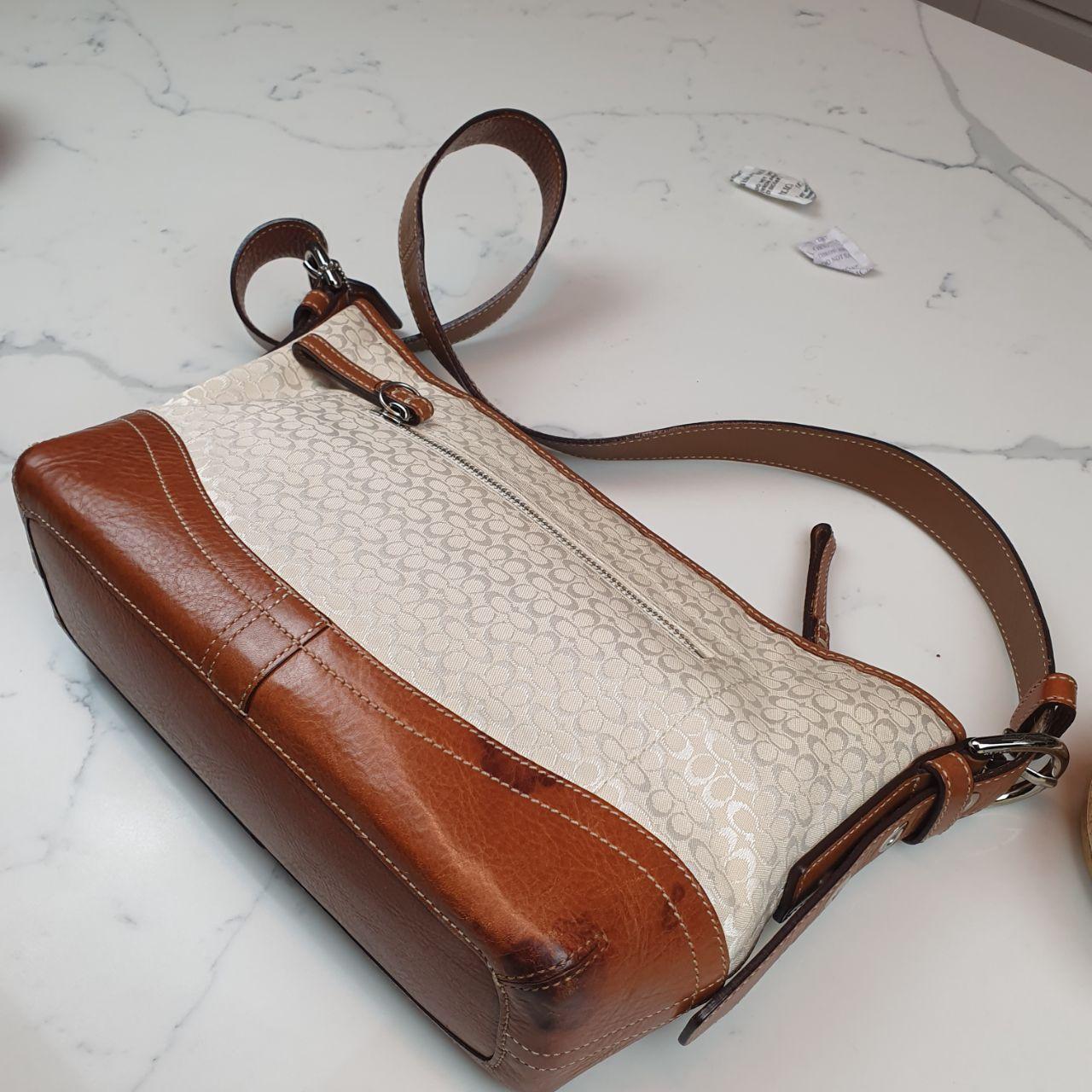 Coach Signature Canvas and Leather Shoulder Bag