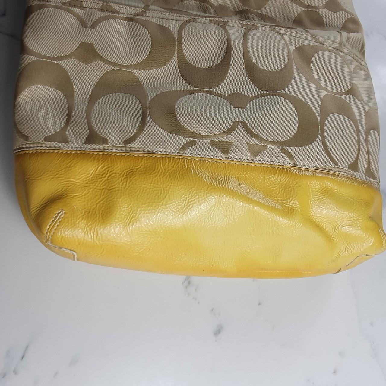 Authentic Coach yellow & tan hobo shoulder bag