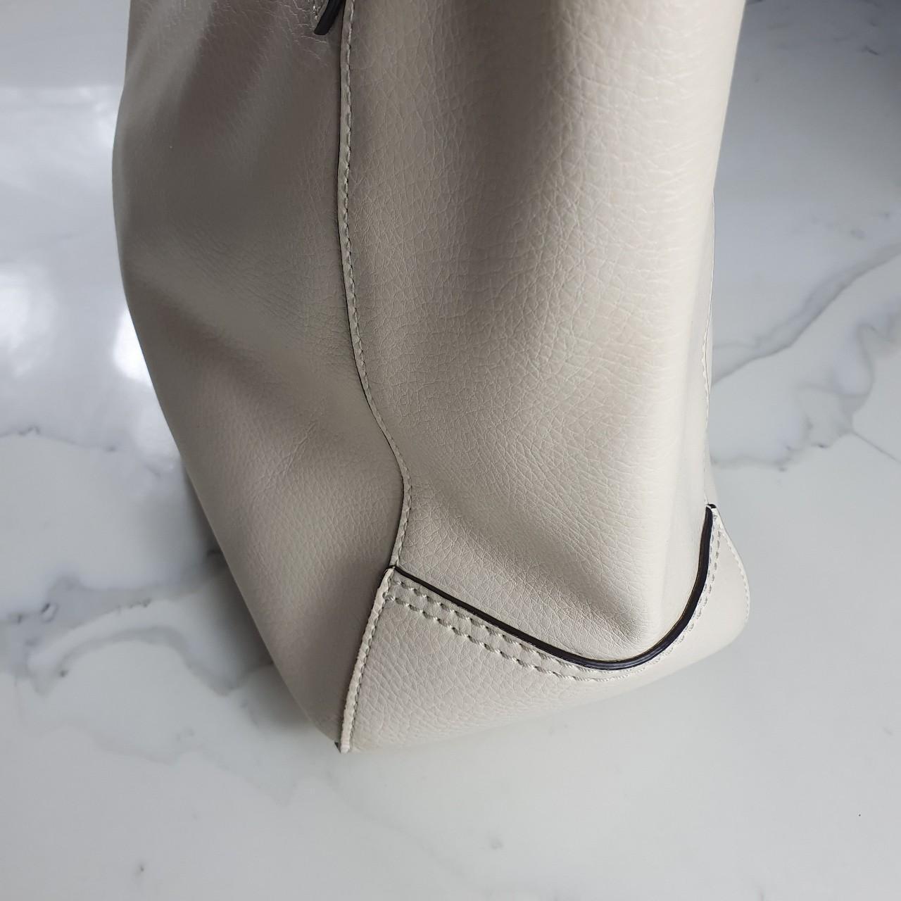 Authentic Coach white leather tote bag with gold logo