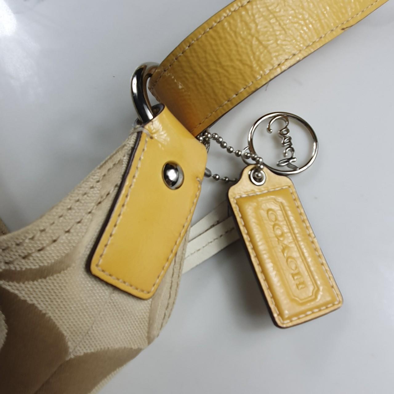 Authentic Coach yellow & tan hobo shoulder bag