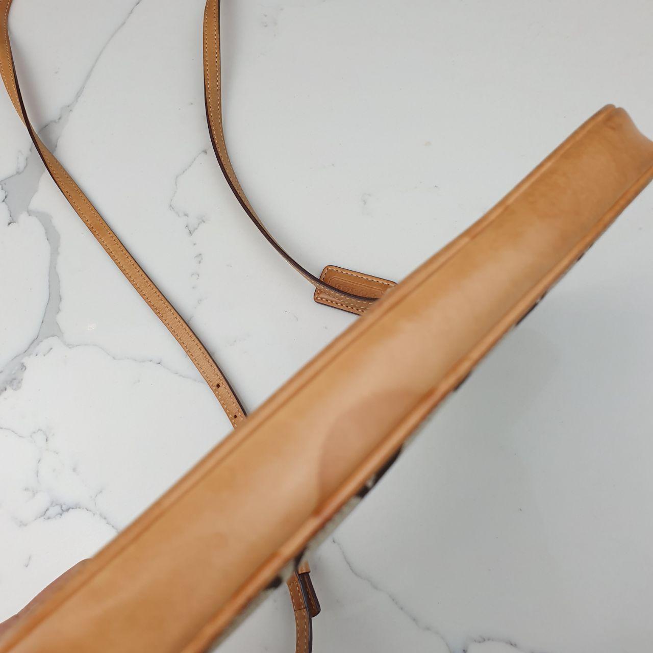Coach Signature Canvas and Leather Small Shoulder Bag