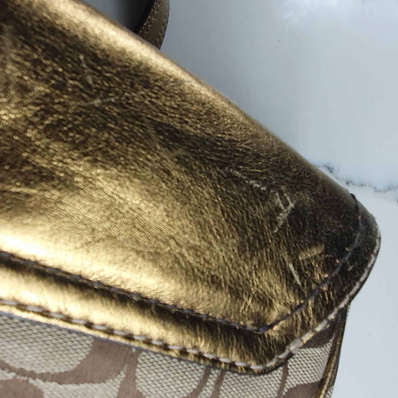 Authentic Coach brown and gold handbag