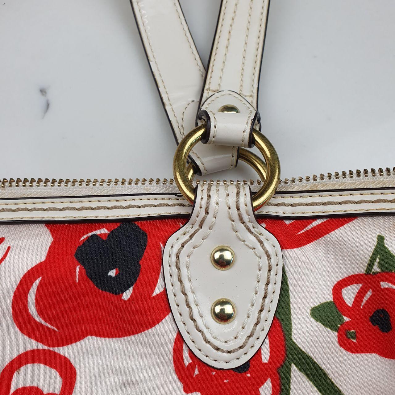 Coach Floral Canvas Tote Bag with Leather Trim