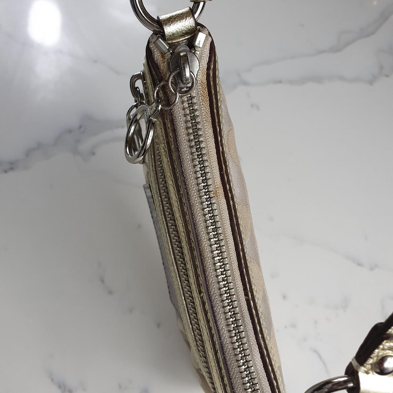 Authentic Coach signature mini purse with silver hardware