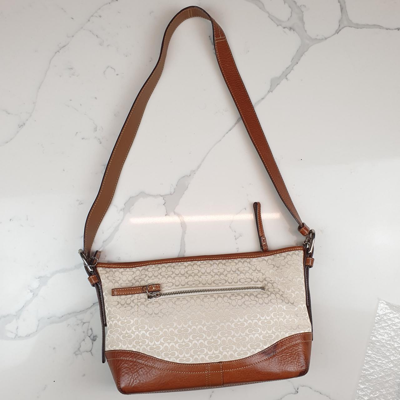 Coach Signature Canvas and Leather Shoulder Bag
