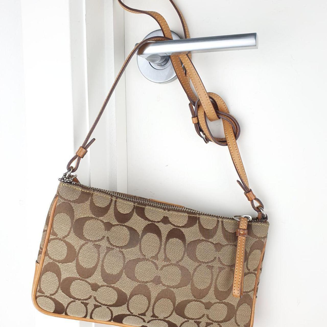 Coach Signature Canvas and Leather Small Shoulder Bag
