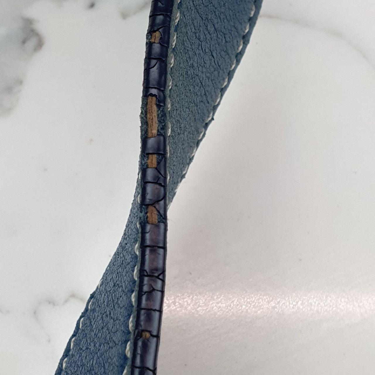 Coach Brown Signature Canvas and Blue Leather Shoulder Bag