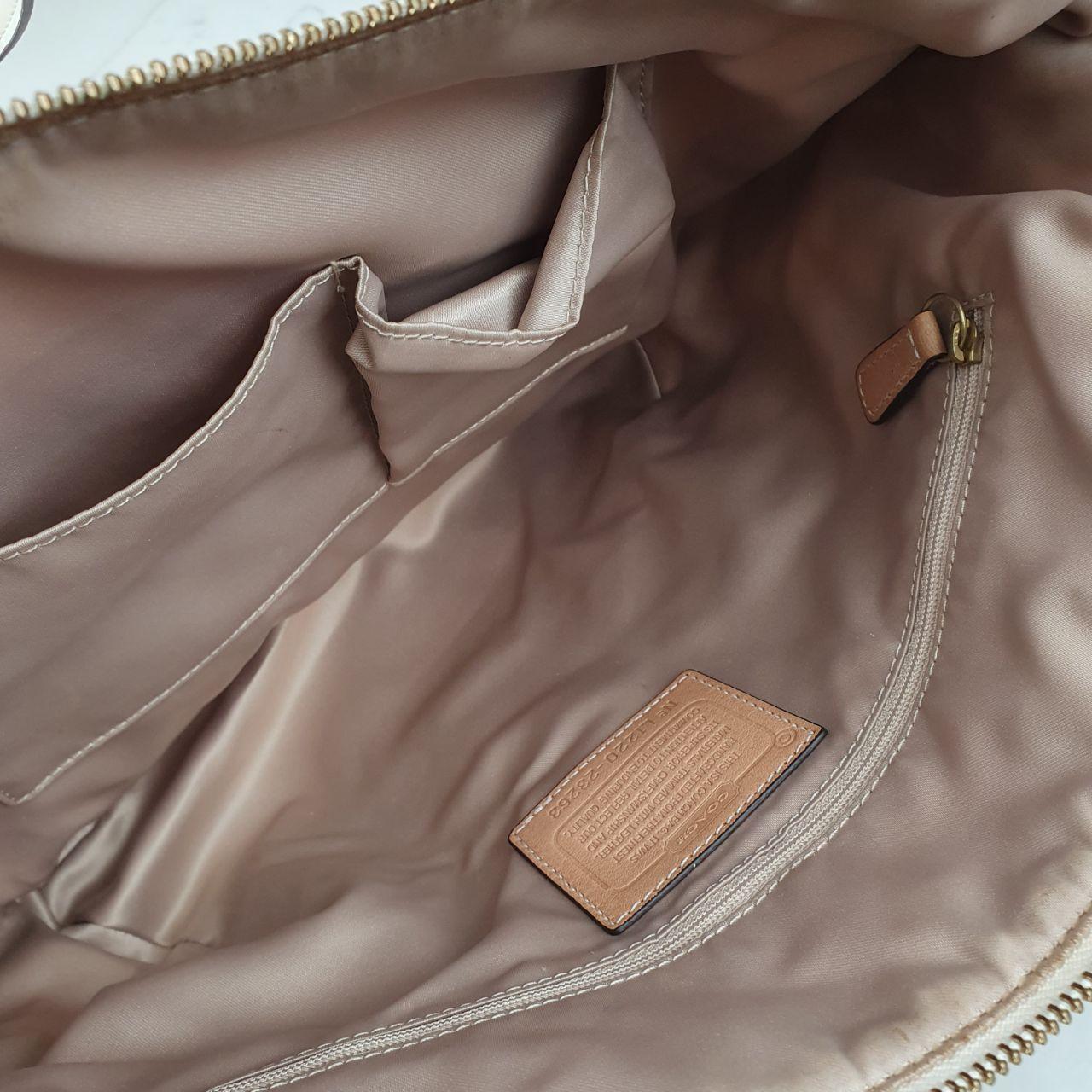 Coach Floral Canvas Tote Bag with Leather Trim
