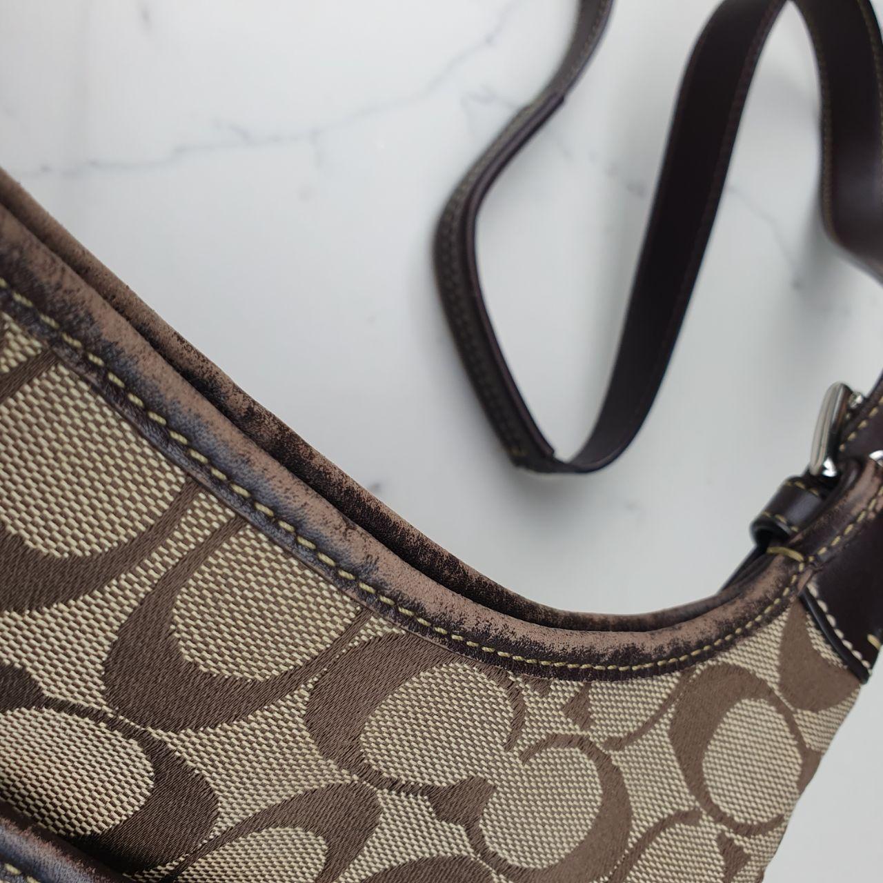 Coach Signature Canvas Shoulder Bag in Brown