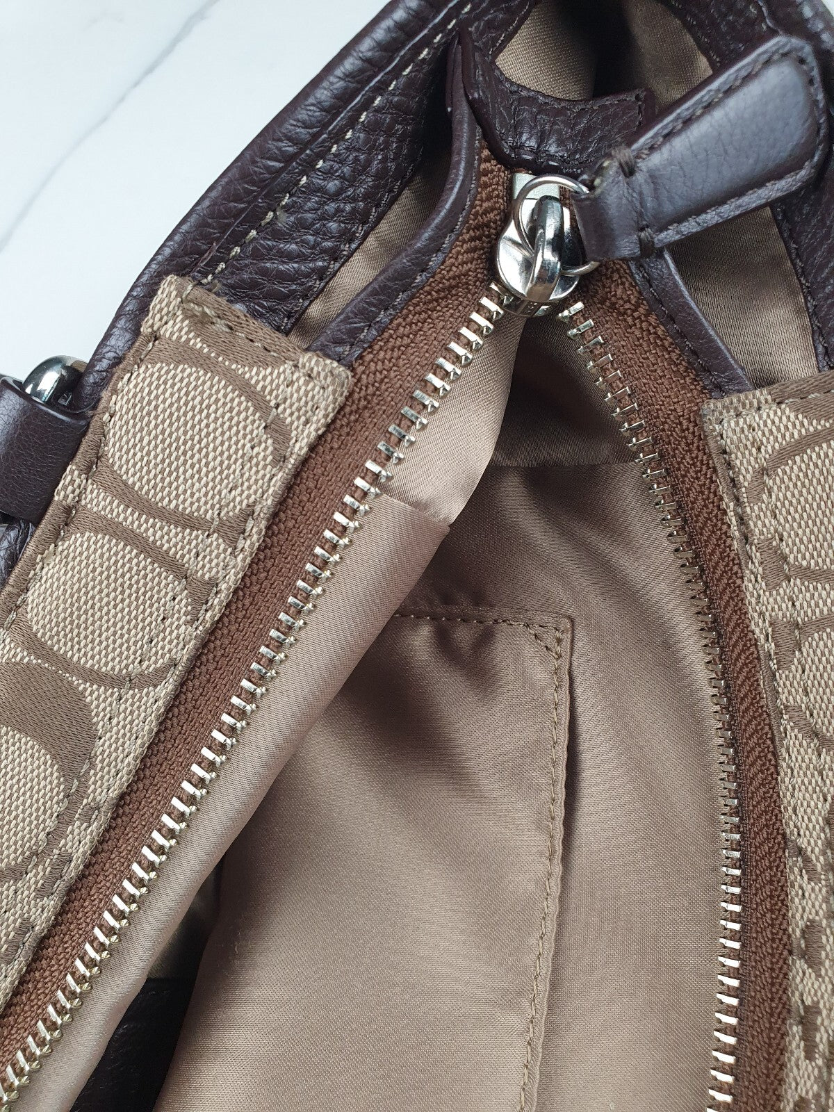 Vintage Coach Signature Canvas and Leather Shoulder Bag