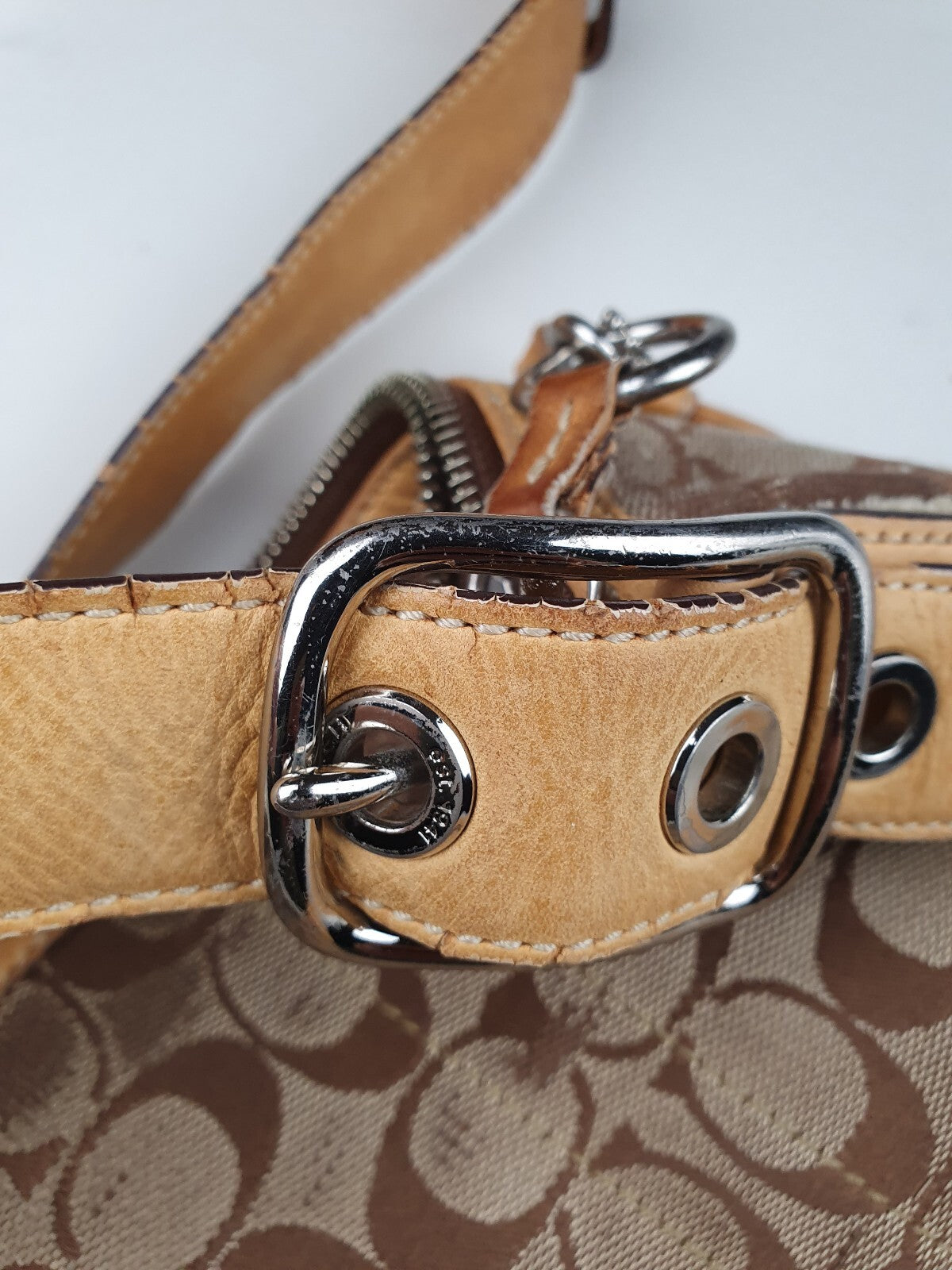 Coach Signature Canvas and Leather Shoulder Bag