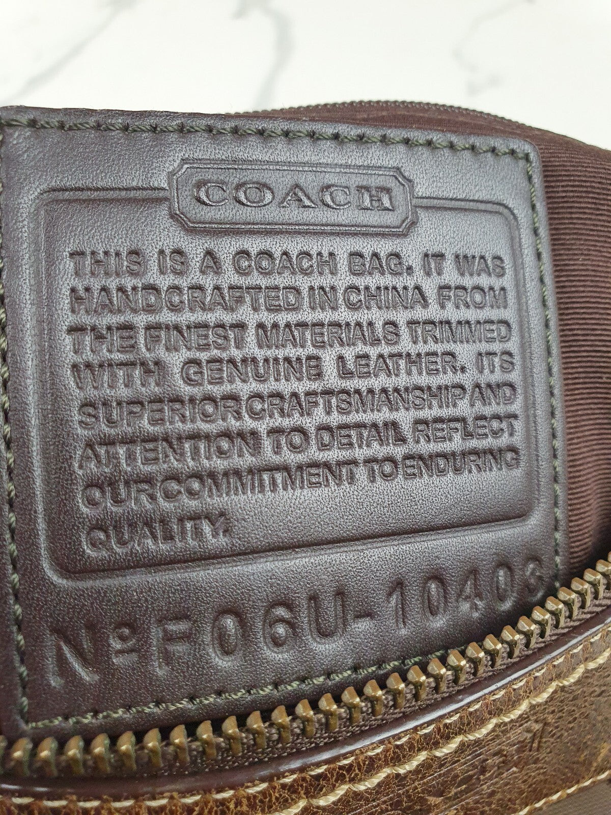 Coach Signature Brown Canvas & Leather Crossbody Bag