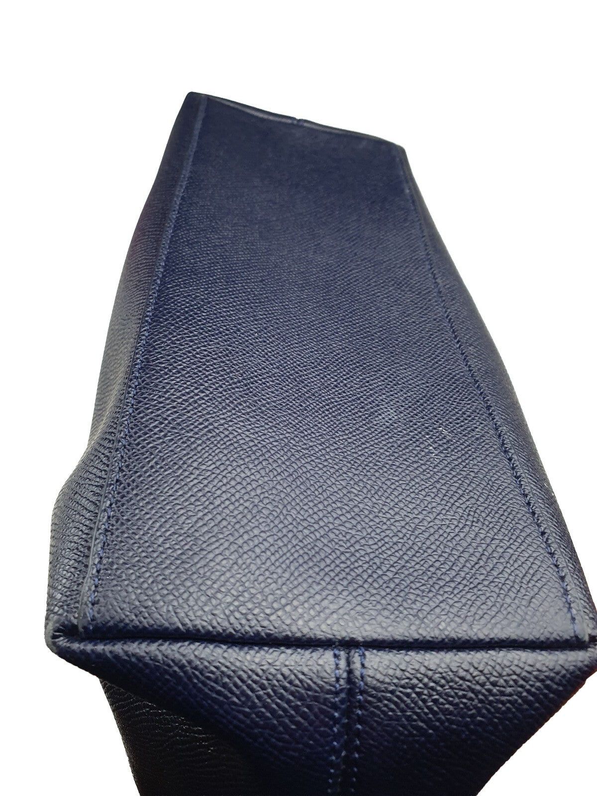Coach Navy Blue and Cream Leather Tote Bag