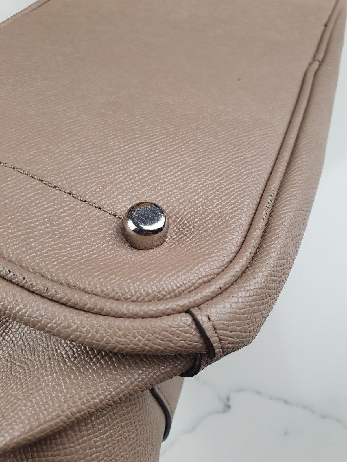 Coach Beige Leather Tote Handbag