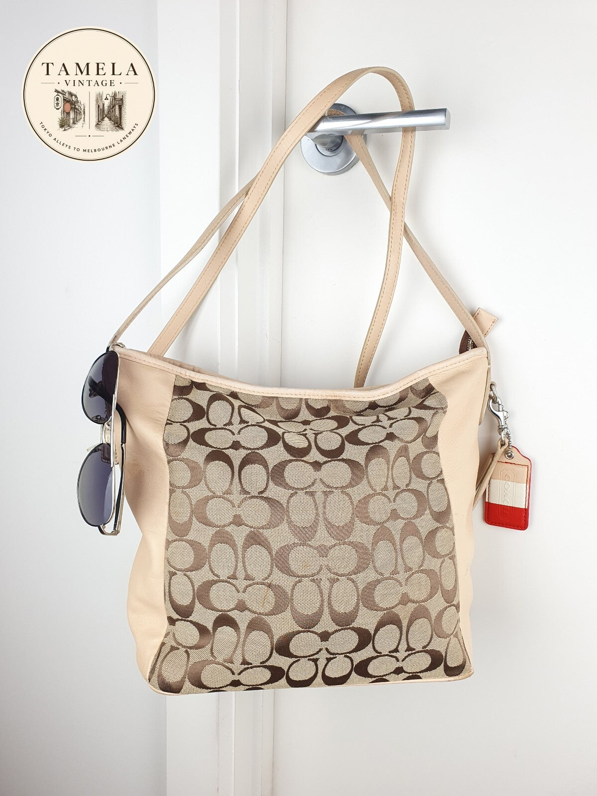 Coach Signature Canvas and Leather Shoulder Bag