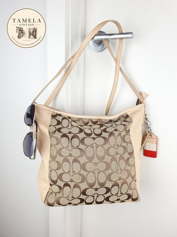 Coach Signature Canvas and Leather Shoulder Bag