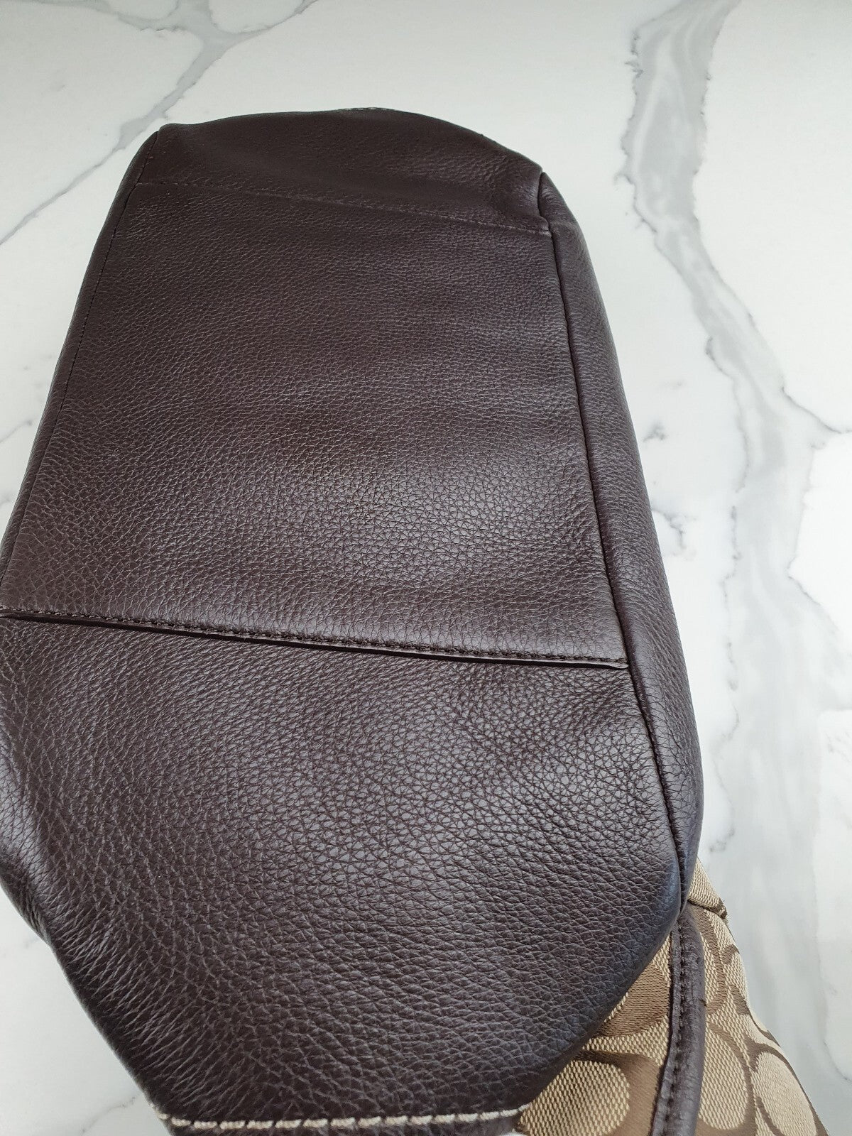 Vintage Coach Signature Canvas and Leather Shoulder Bag