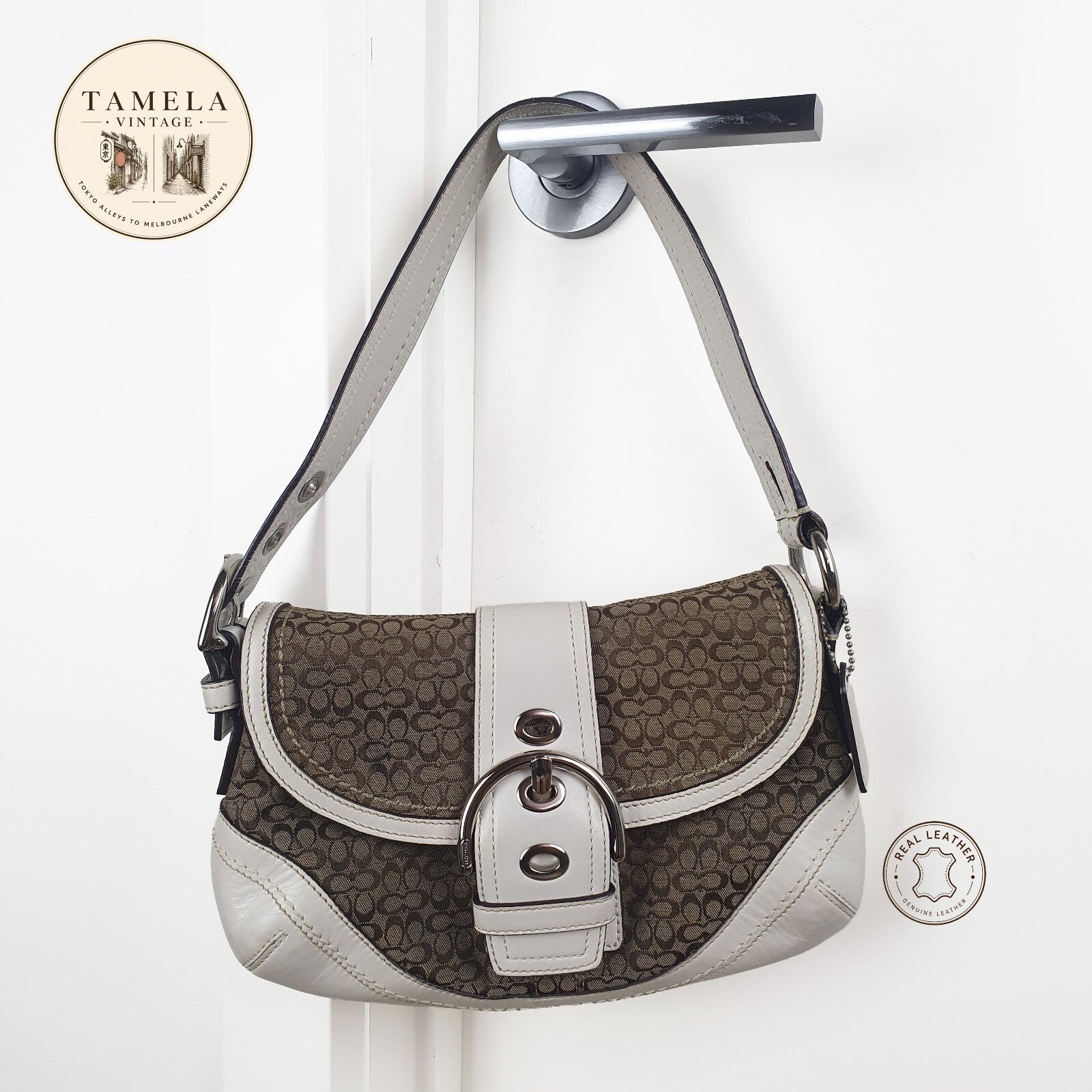 Authentic COACH One Shoulder Bag  Soho Mini Signature Canvas