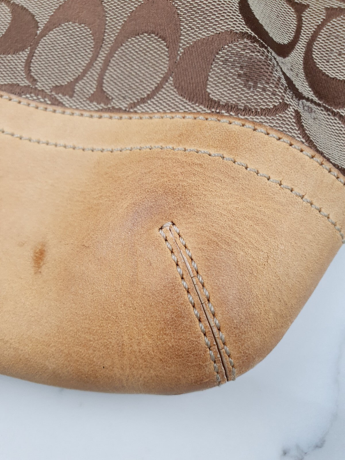 Coach Signature Canvas and Leather Shoulder Bag