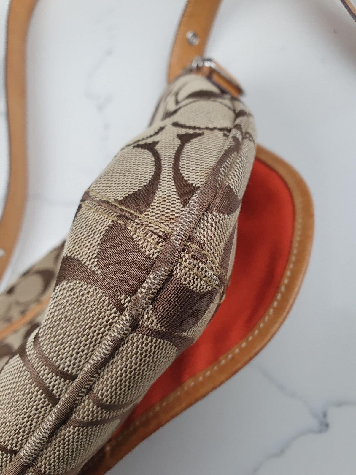 Coach Signature Canvas Crossbody Bag with Leather Trim