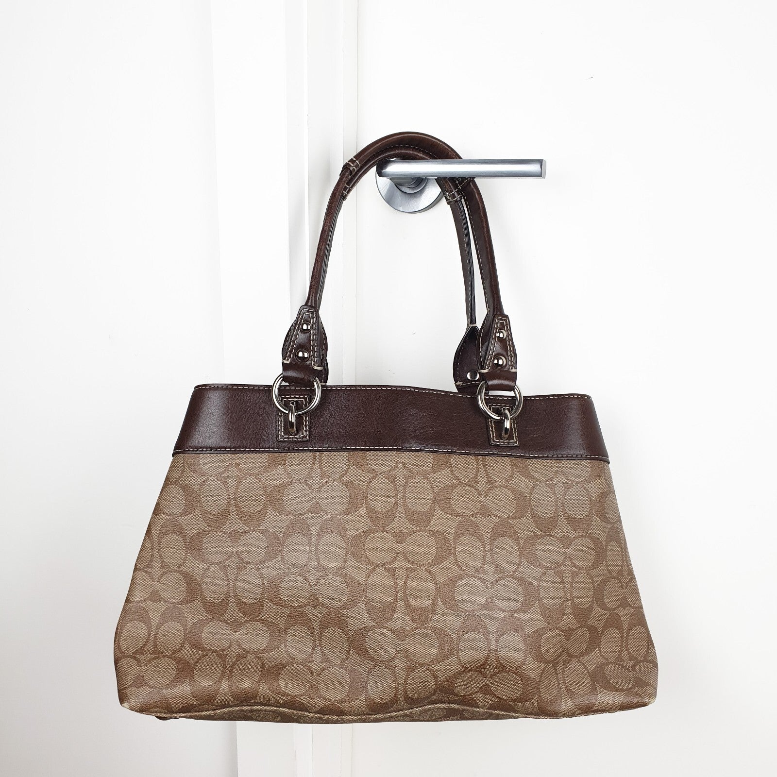 Coach Signature Canvas and Leather Tote Bag