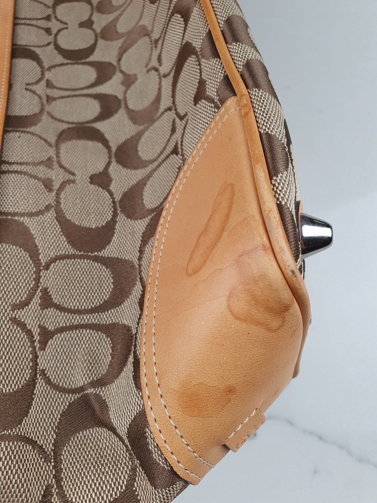 Coach Signature Canvas and Leather Tote Bag