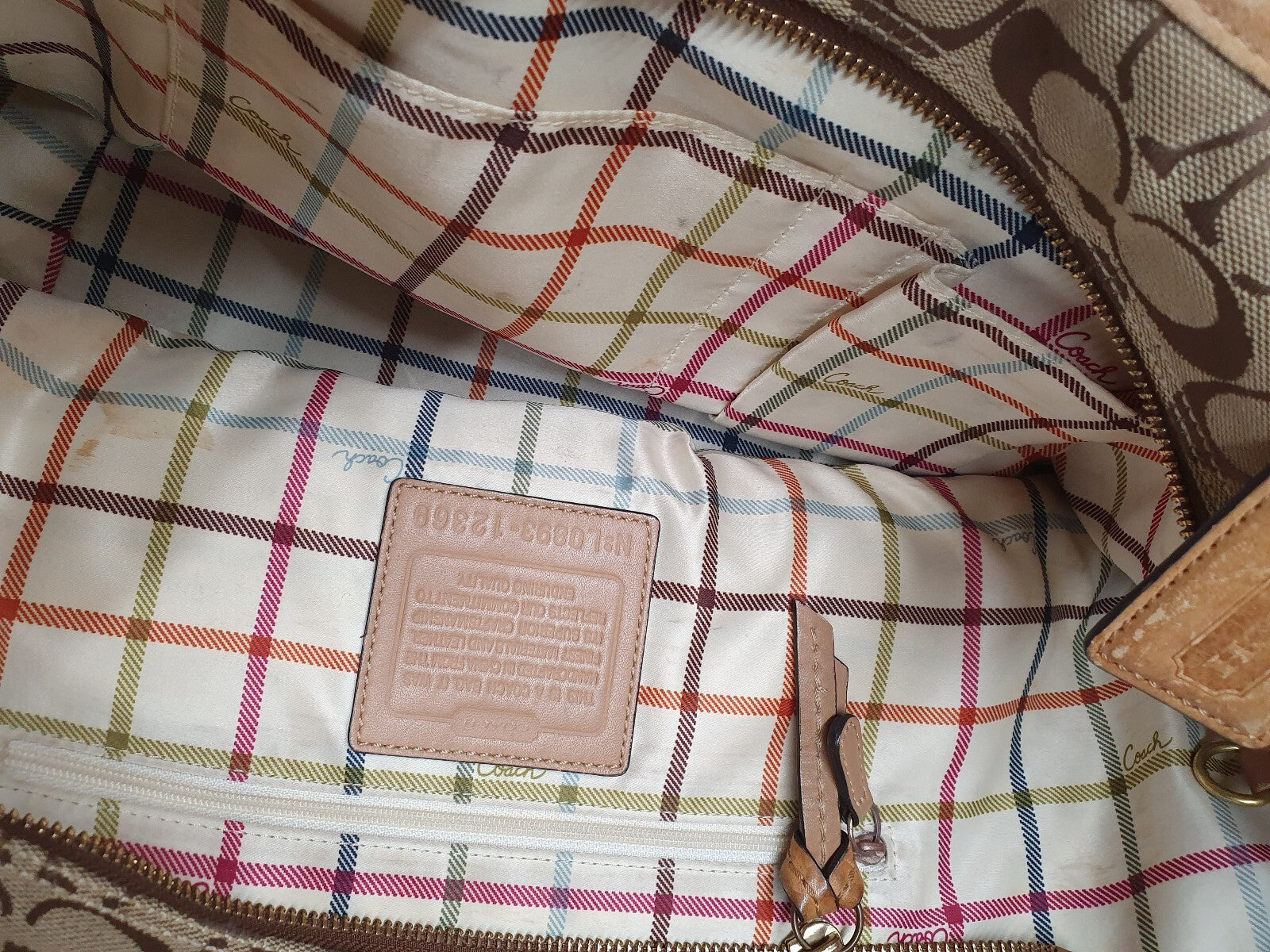 Coach Signature Canvas Tote Bag with Leather Trim