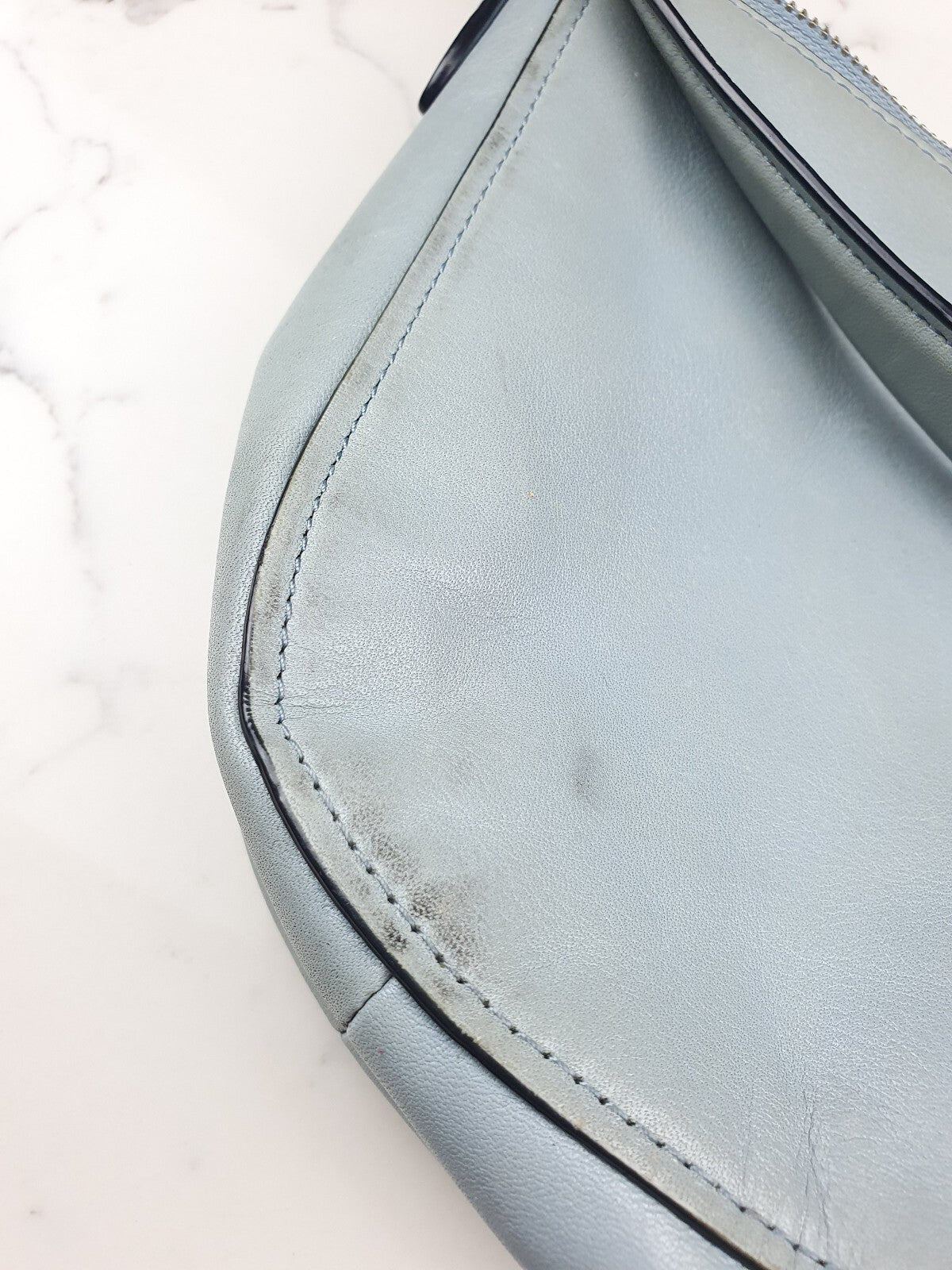 Coach Light Blue Leather Shoulder Bag