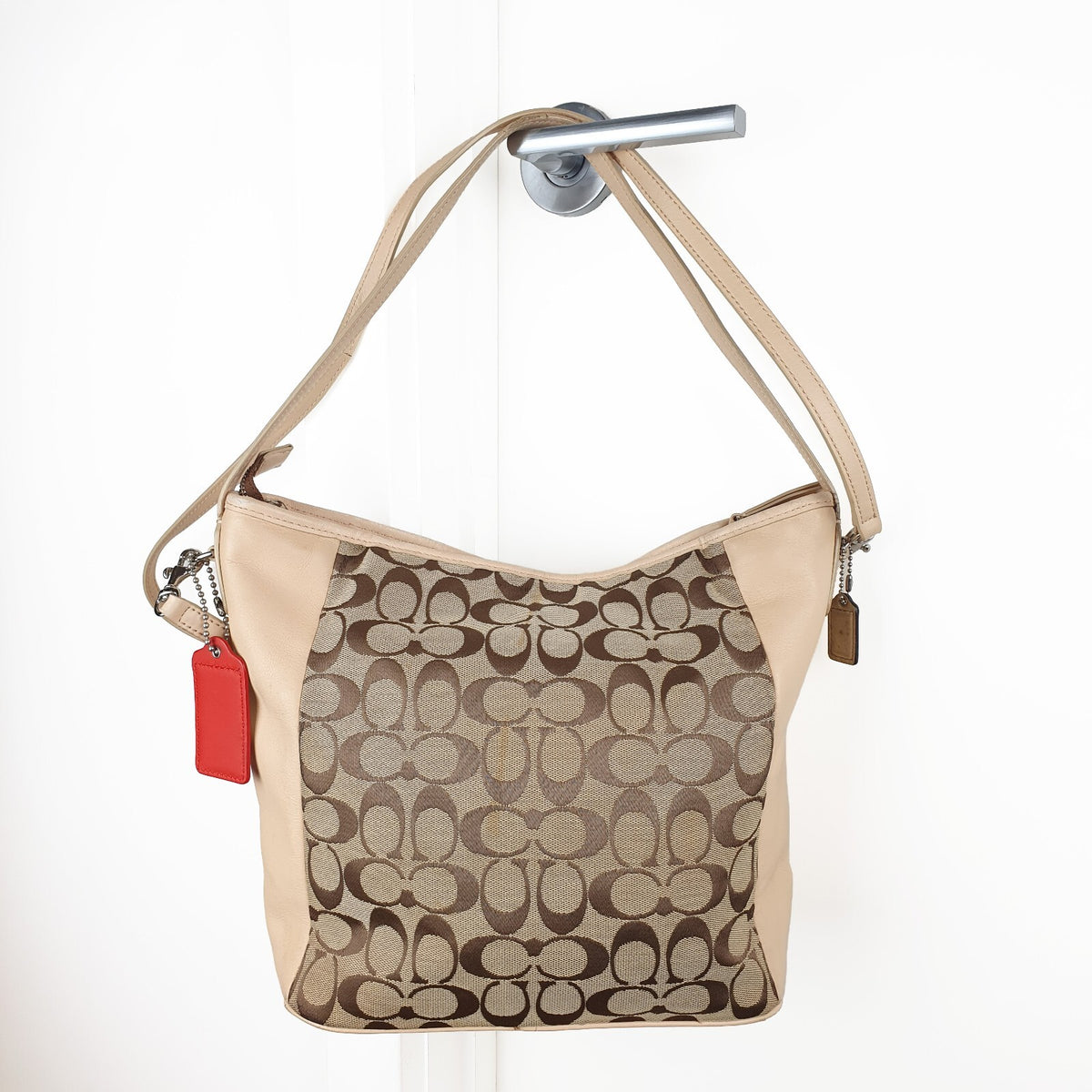 Coach Signature Canvas and Leather Shoulder Bag