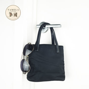 Coach Black Nylon and Leather Mini Tote Bag