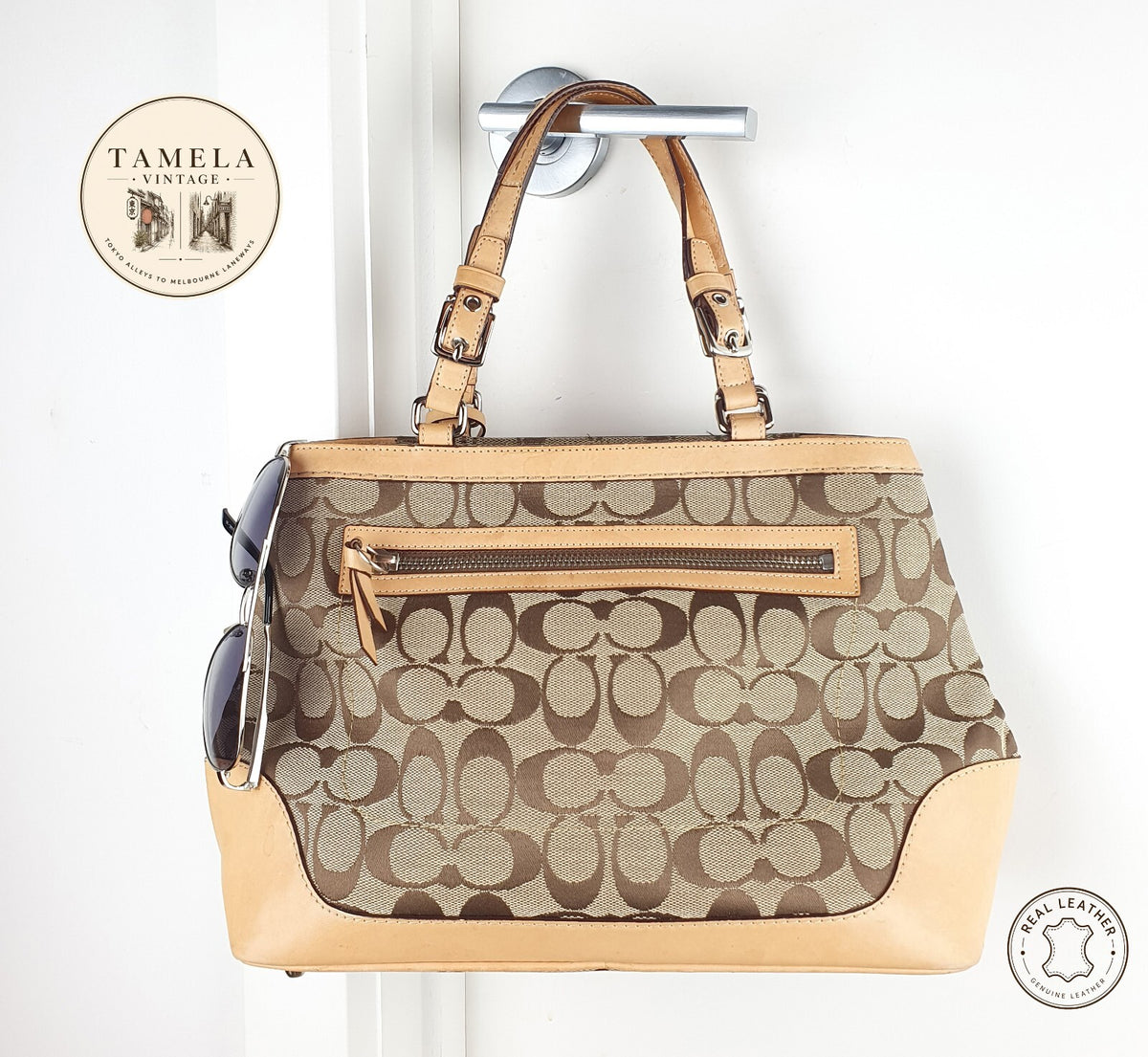 Coach Signature Canvas and Leather Tote Bag