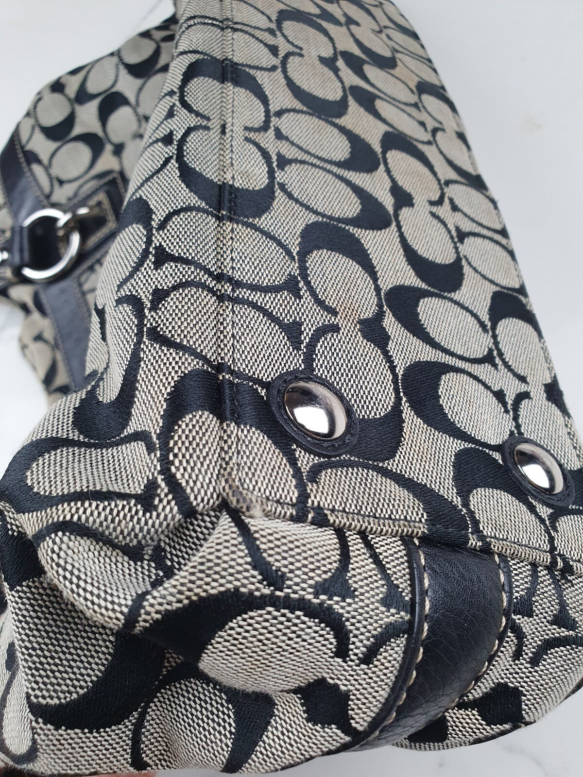 Coach Signature Canvas and Leather Tote Bag