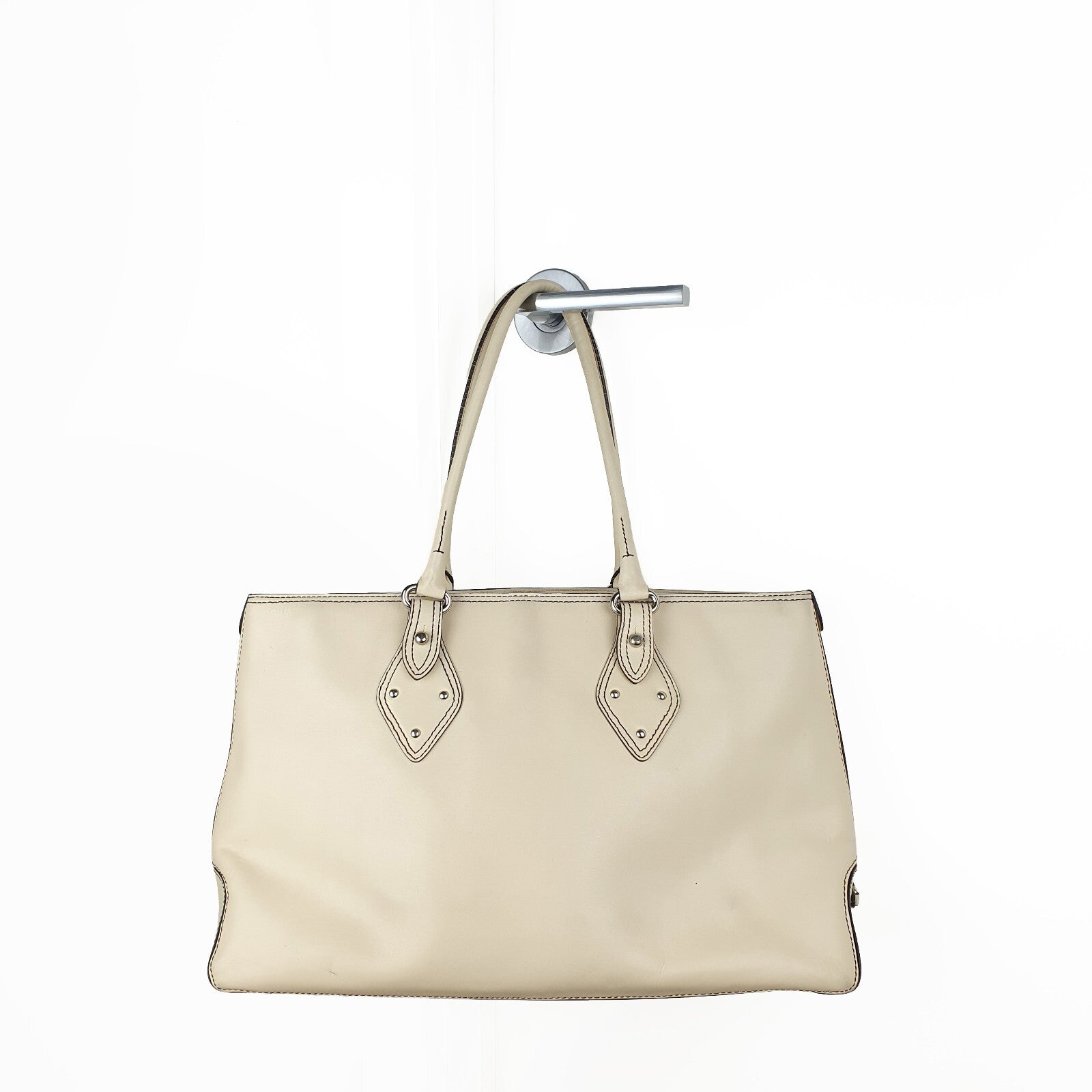 Cole Haan Beige Genuine Leather Tote Bag