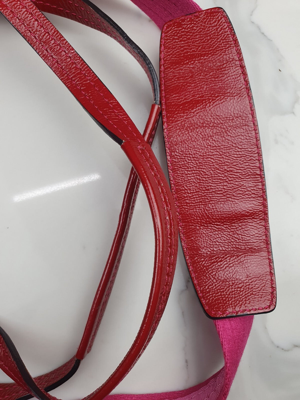 Coach Pink Nylon Tote Bag with Leather Handles and Detachable Strap