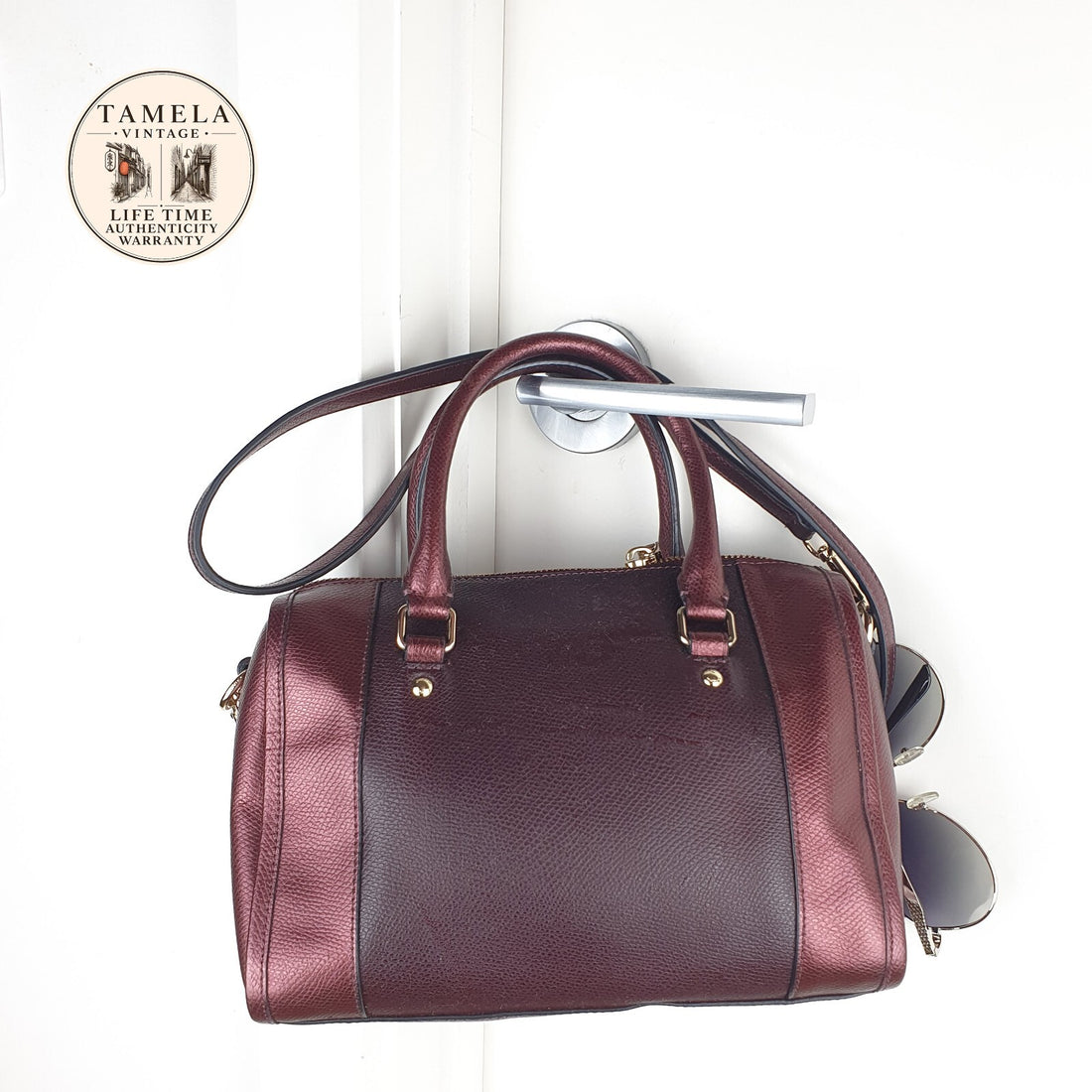 Coach Vintage Burgundy Leather Satchel Bag