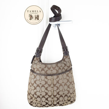 Coach Signature Canvas Shoulder Bag in Brown