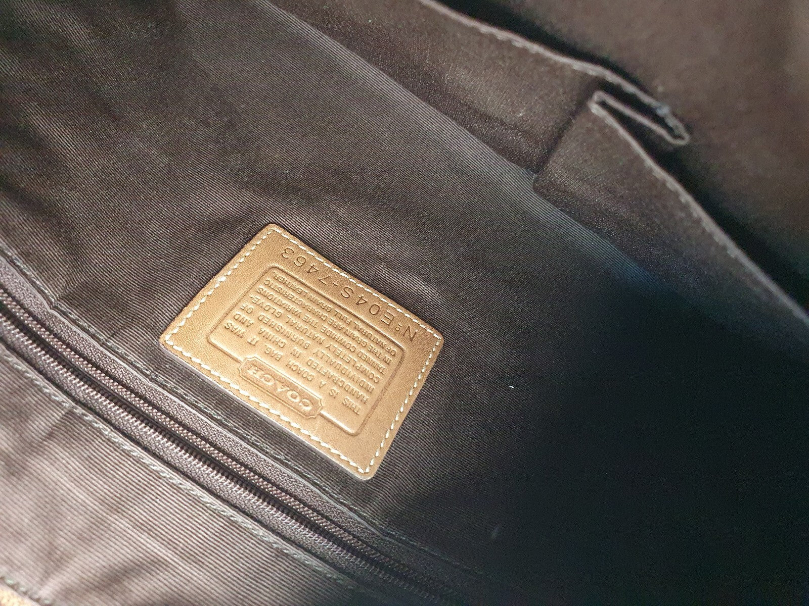Coach Vintage Tan Leather Shoulder Bag with Buckle Detail