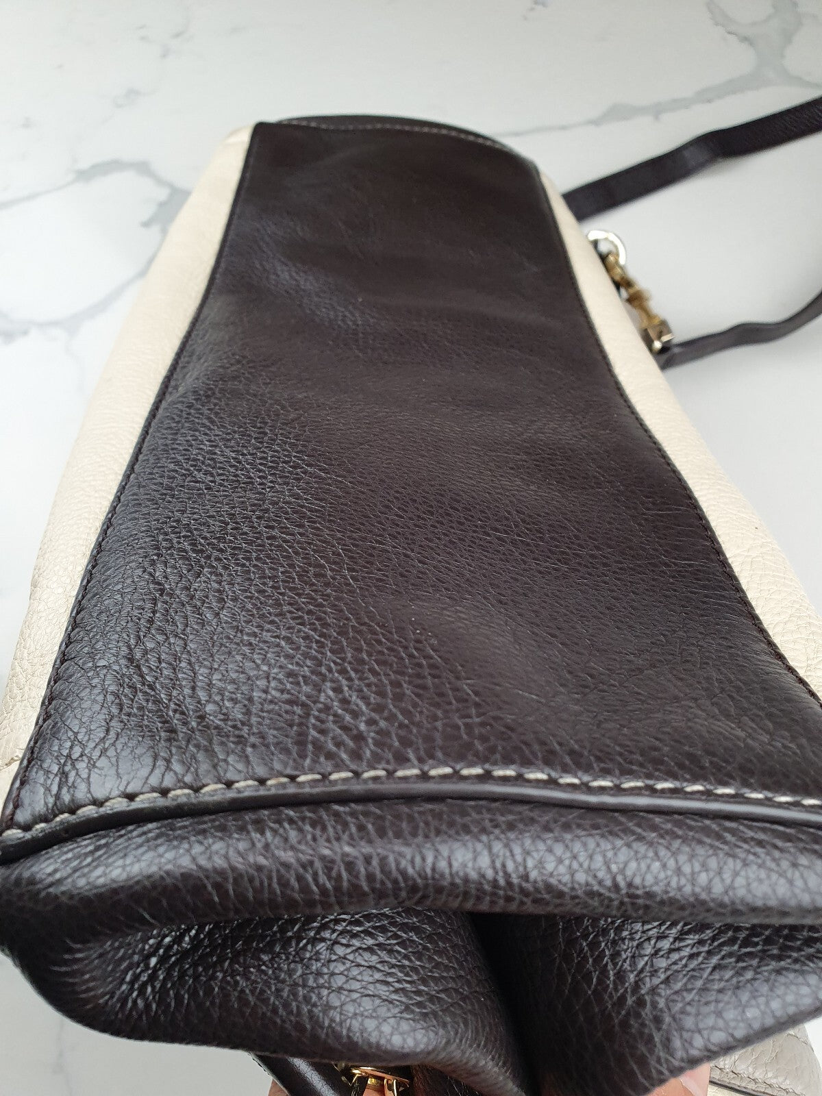 Tory Burch Genuine Leather Shoulder Bag with Chain Strap