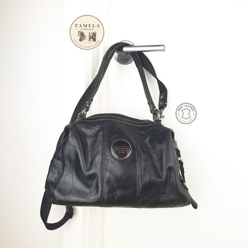 Coach Black Leather Shoulder Bag with Adjustable Strap