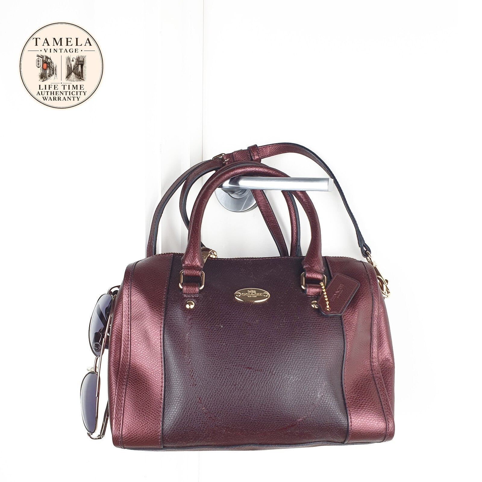 Coach Vintage Burgundy Leather Satchel Bag